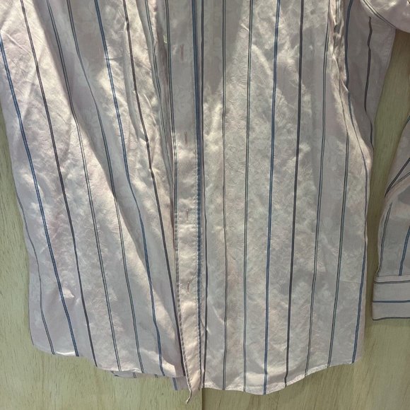 Bugatchi Men's Long Sleeve Pink Stripe Button Up Shirt Shaped Fit large? - Picture 4 of 7
